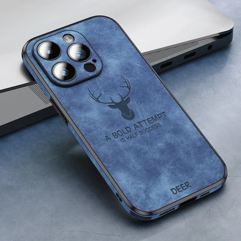 Luxe Hertenleren iPhone Hoes - Veltro