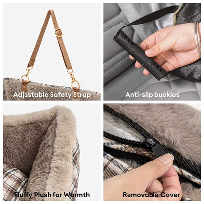 Pluche Autostoel voor Huisdieren – RideSafe CozySeat