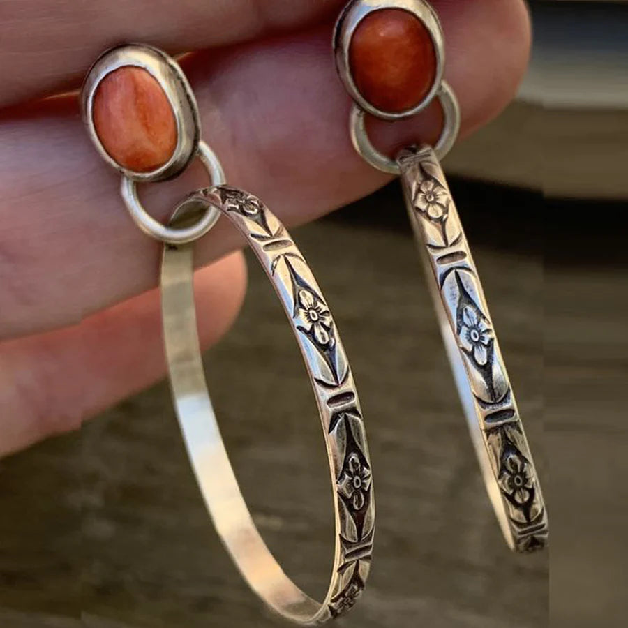 Boho Vintage Onyx Oorbellen - Nalani