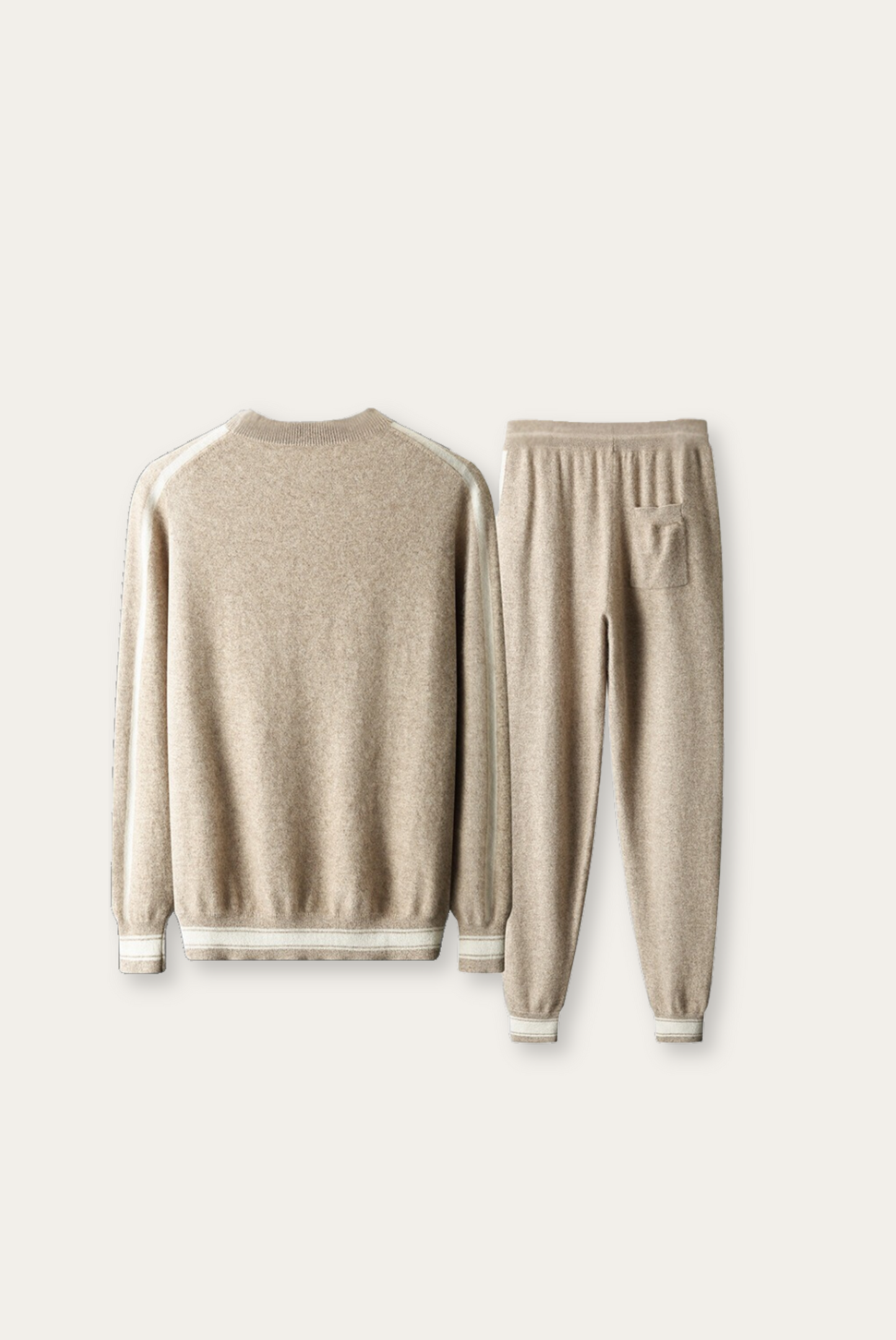 Lichtbruine Kasjmier Merinowol Set – Alessio