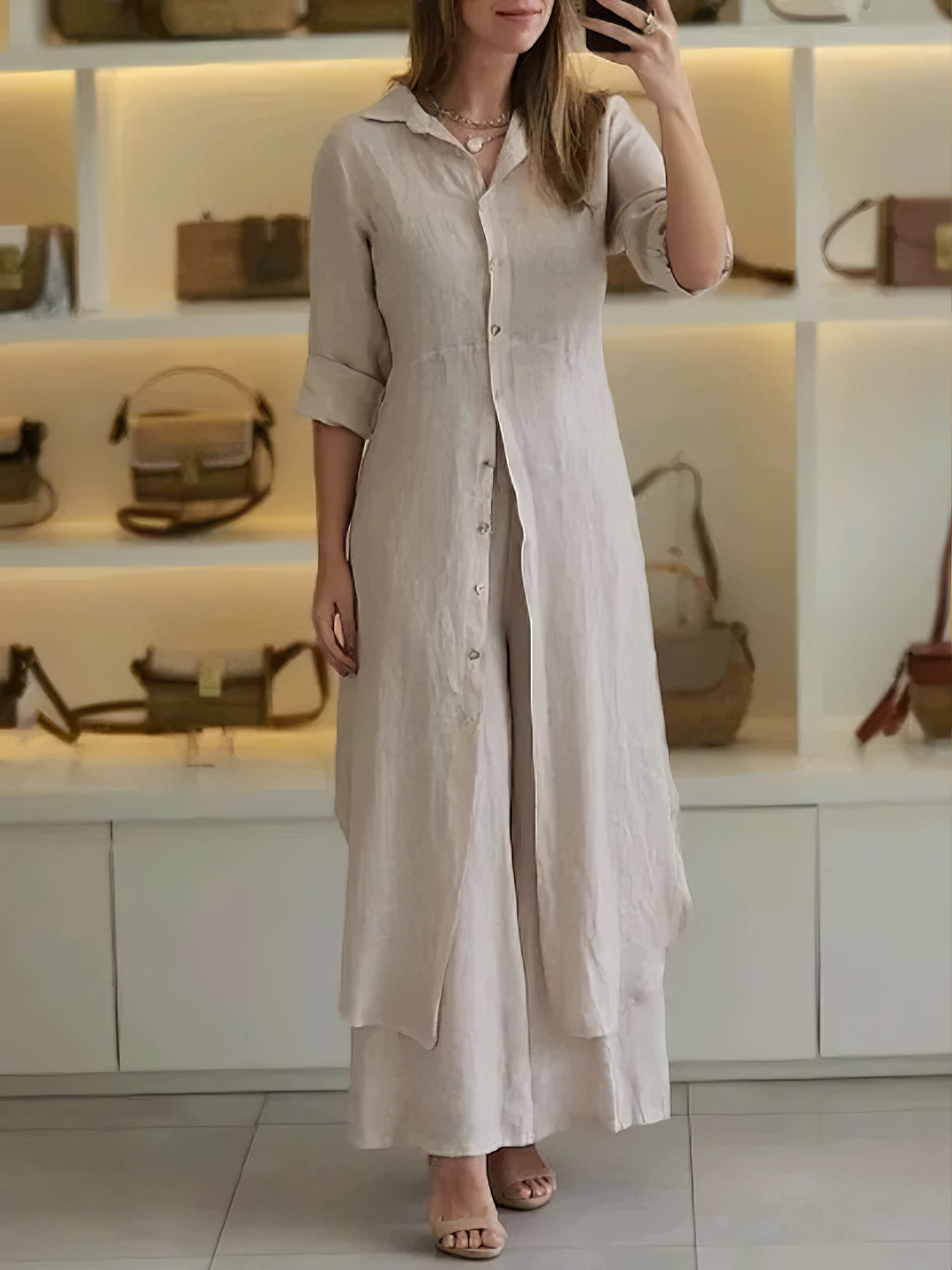 Tweedelig dames zomerset van linnen - Amaya