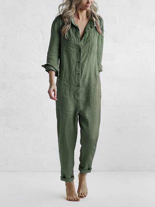 Casual Jumpsuit – Liv | 100% Katoen, Met Handige Zakken