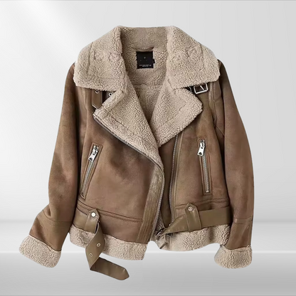 Dames Sherpa Bomberjack van fleece met rits – Amira