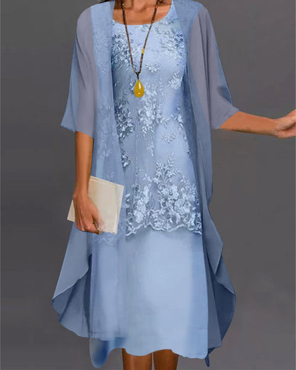 Stijlvolle Tweeledige Chiffon Jurk – Viviana