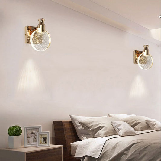 Luxe Ronde Kristallen Wandlamp – Celestia