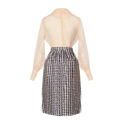 Tweedelige Chiffon Zomerset met Riem en Rok – Maurelle