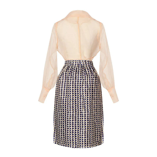 Tweedelige Chiffon Zomerset met Riem en Rok – Maurelle