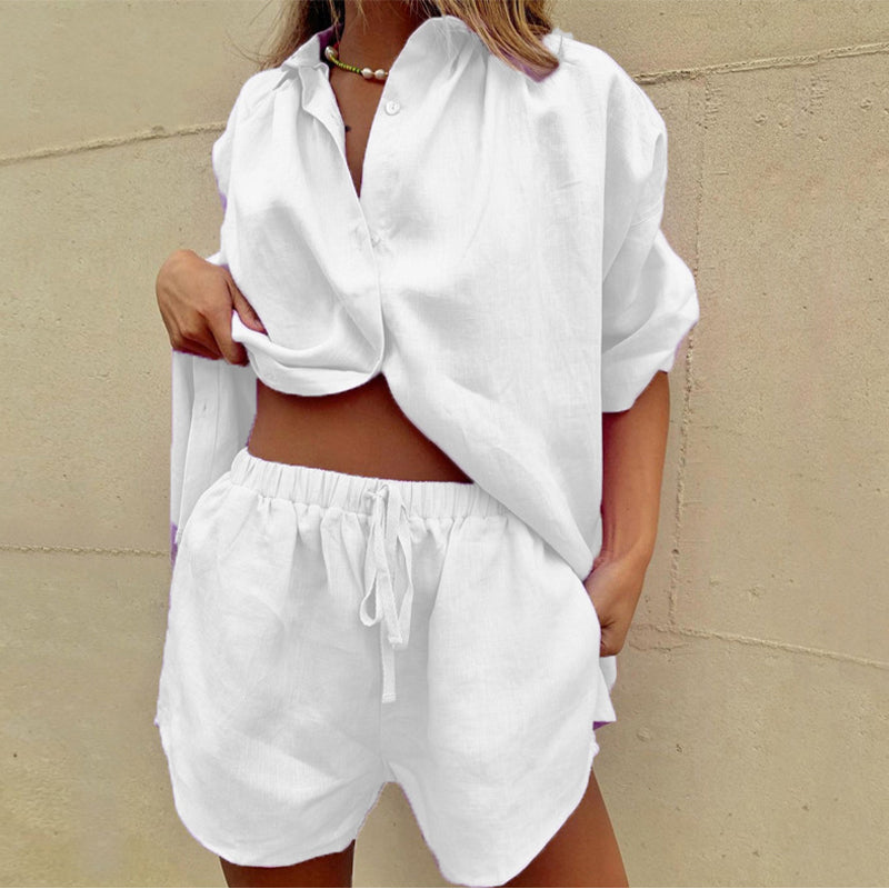 Tweedelig Zomersetje met Blouse en Shorts – Liora