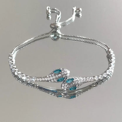 Zilveren Slangenarmband met Zirkonia - Lyra