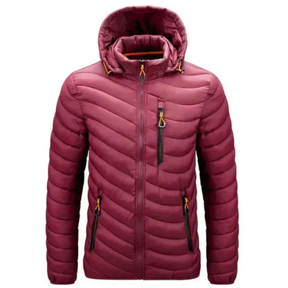 Waterafstotend heren donsjack met afneembare capuchon – Alaric