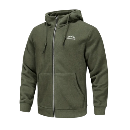 Heren fleecejack met capuchon en rits – Sören