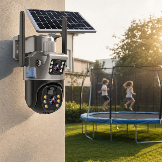Draadloze Buitencamera met Zonnepaneel en 10x Zoom – VigilPro