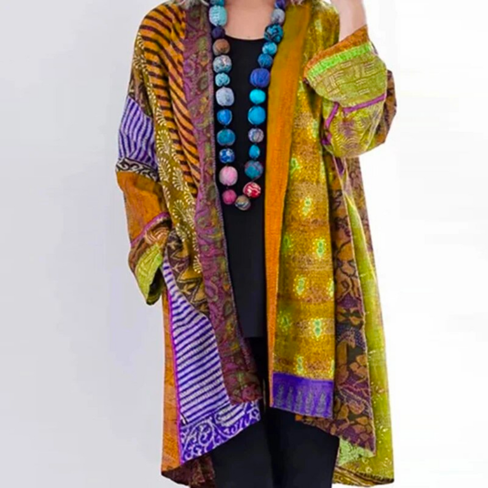 Boho Herfstvest met Kleurrijk Patroon – Maravilla