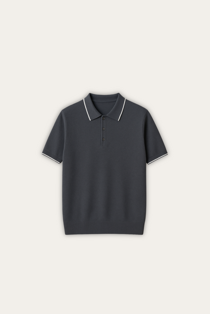 Stijlvolle heren polo van kasjmier-merinowol - Miro