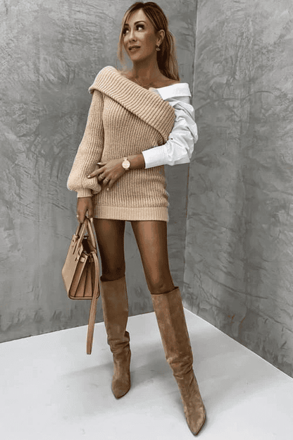 Gebreide jurk met vastgenaaide blouse – Elodie