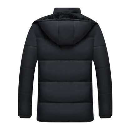 Zwarte Gewatteerde Heren Winterjas met Moderne Snit – Leon