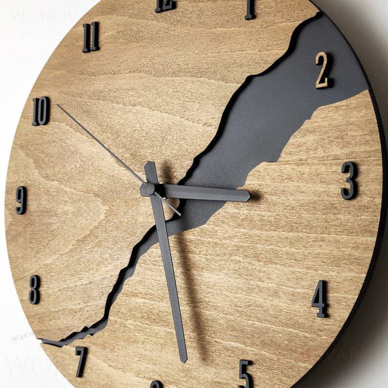 Luxe Houten Wandklok – Nuvoro