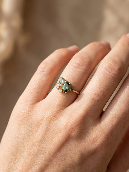 Natuurlijke Peridot met Zirkonring - Selene