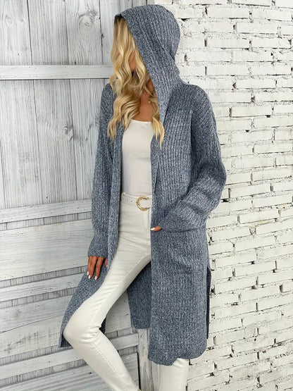 Lange gebreide dames cardigan voor herfst & winter – Elara