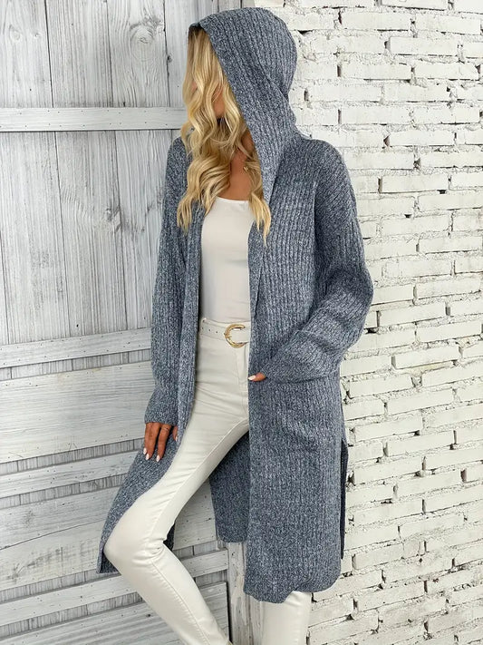 Lange gebreide dames cardigan voor herfst & winter – Elara