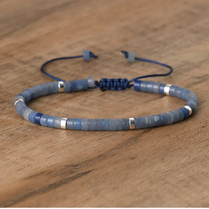 Gevlochten Armband met 2,4 mm Natuurlijke Steen Rollers - Seraphina