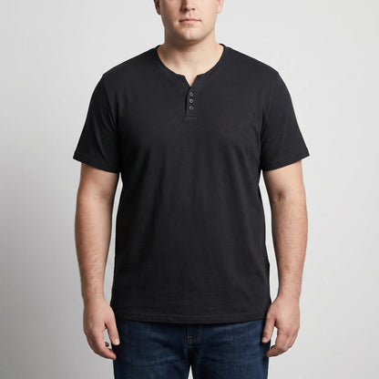 3-Button V-neck Short Sleeve Tee - Lewis