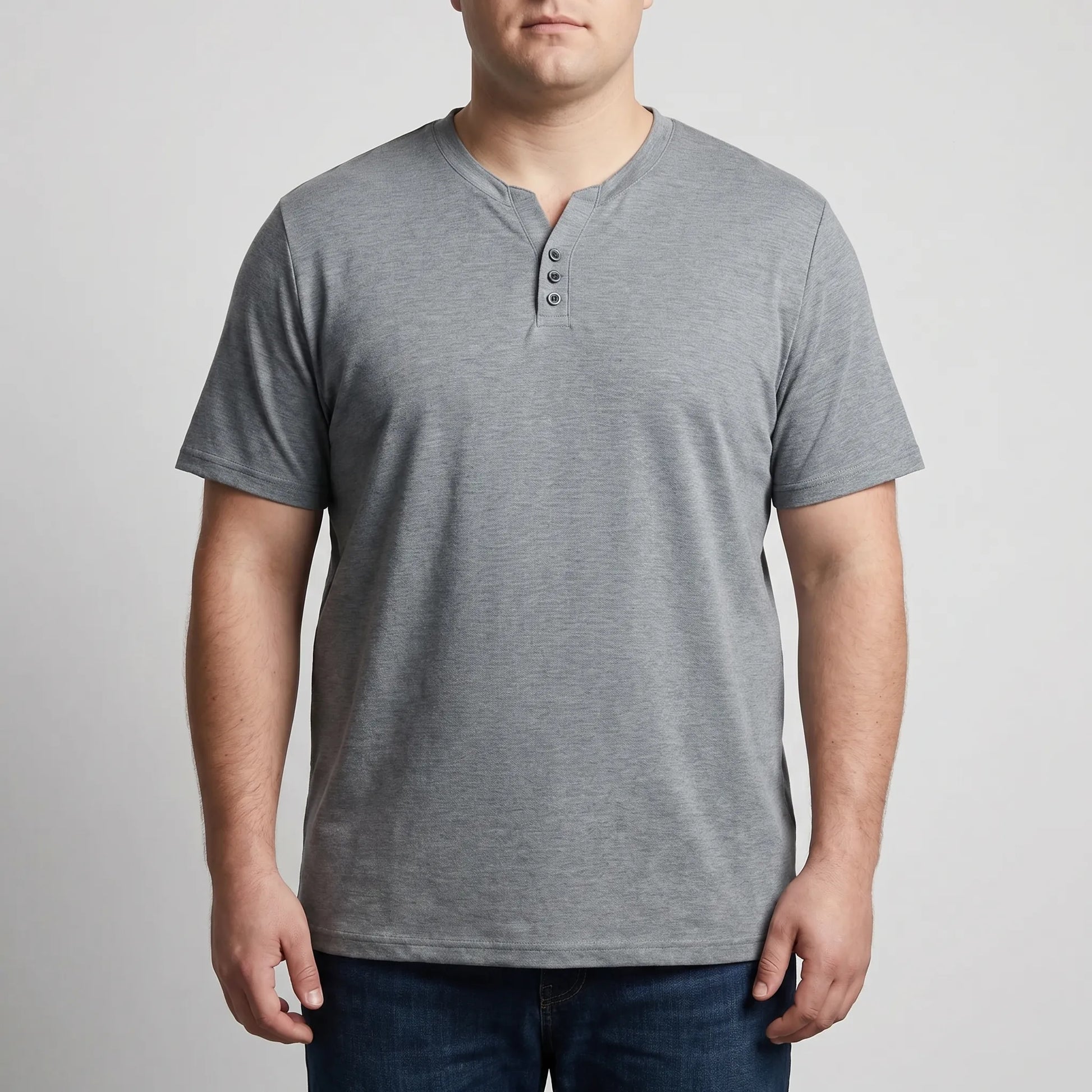 3-Button V-neck Short Sleeve Tee - Lewis
