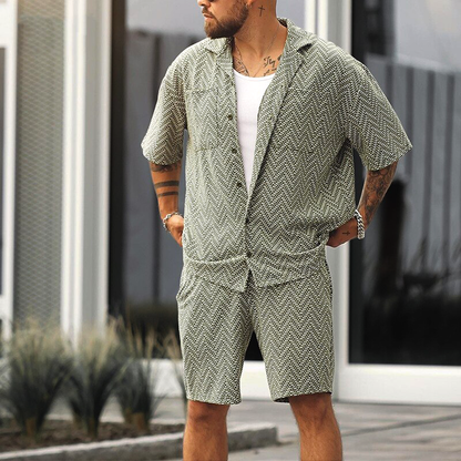 Luchtige Zomerset voor Mannen met Geometrisch Patroon – Noah