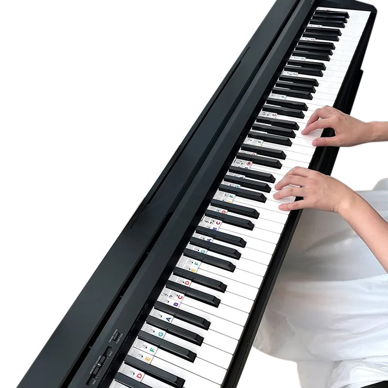 Afneembare notenlabels van siliconen voor piano's en keyboards met 88 toetsen.