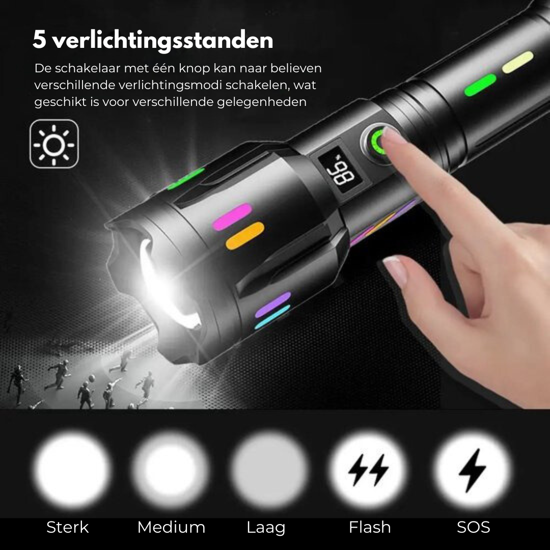 Militaire LED Zaklamp - LumenPro