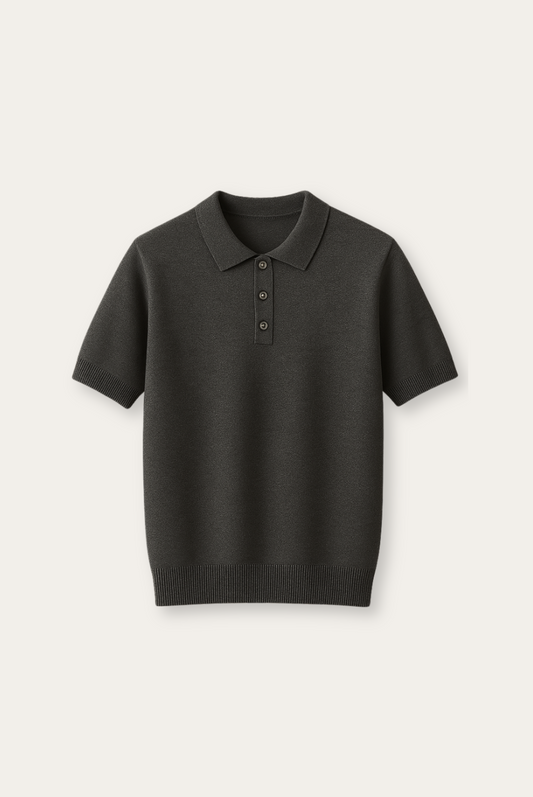 Stijlvolle heren polo van kasjmier-merinowol – Taren