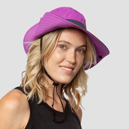 Ademend UV-bescherming dames zonnehoed opvouwbaar met paardenstaartopening – Liane (Koop 1, Krijg 1 GRATIS)