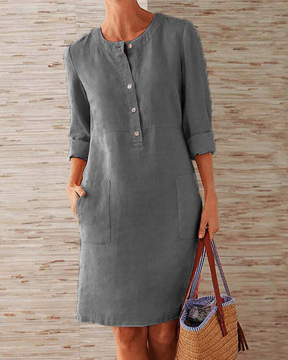 Trendy zomerjurk met knoopsluiting – Allegra