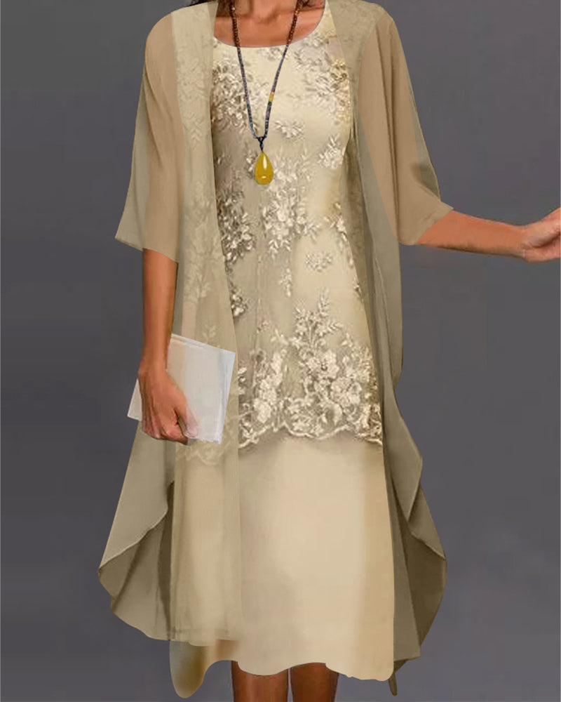 Stijlvolle Tweeledige Chiffon Jurk – Viviana