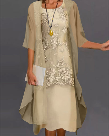 Stijlvolle Tweeledige Chiffon Jurk – Viviana