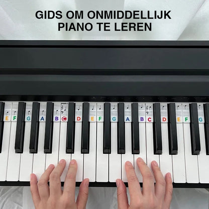 Afneembare notenlabels van siliconen voor piano's en keyboards met 88 toetsen.
