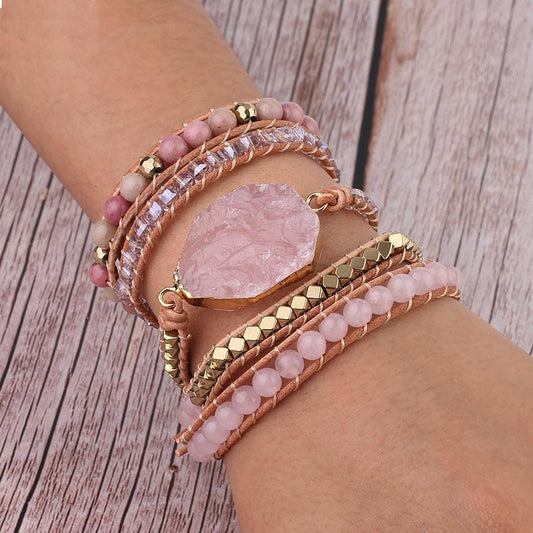 Gouden Rozenkwarts Armband - Amoria