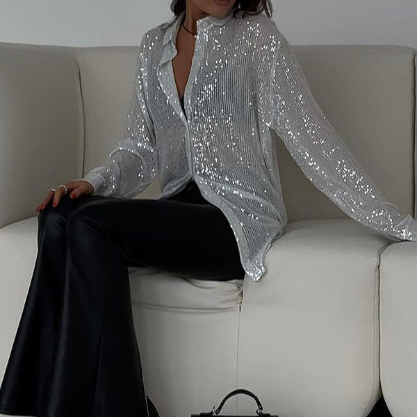Losse Blouse met Glimmende Pailletten – Celeste