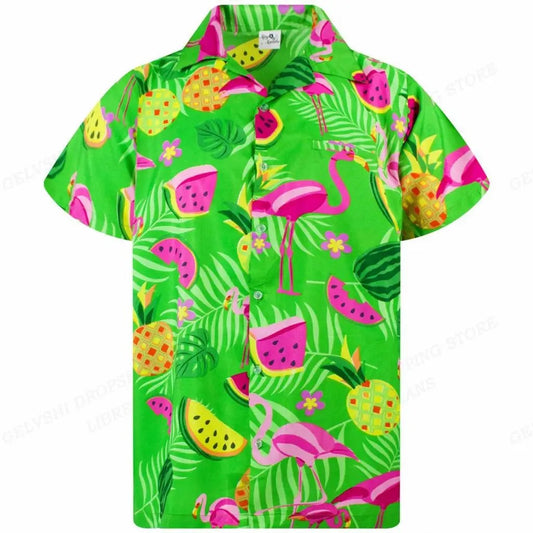 Tropisch 3D Flamingo Overhemd – Kai