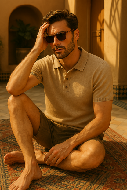 Stijlvol herenpoloshirt van kasjmier-merinowol – Caelan