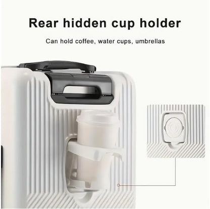 Hard Shell Handbagagekoffer met Bekerhouder, USB-poort & TSA-slot