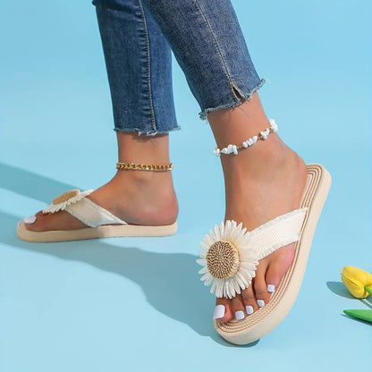 Boho Slip-On Sandalen met Bloemdetail – Marivi