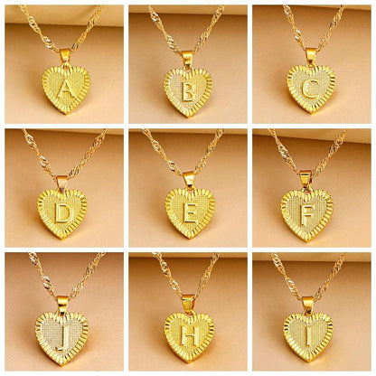 Gouden Initiaal Hart Hanger Ketting - Amara