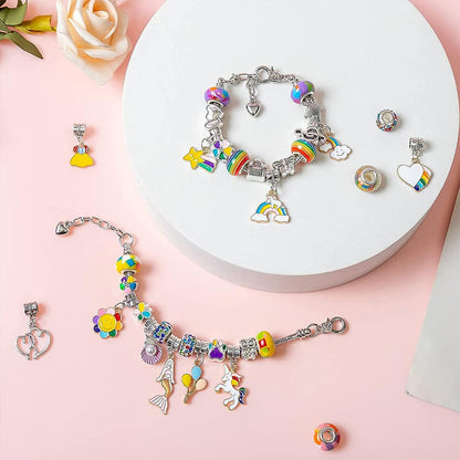 DIY-armband knutselset voor kinderen met kralen, bedels en cadeaudoos
