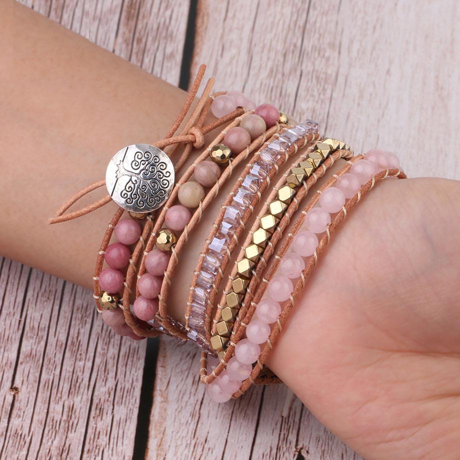 Gouden Rozenkwarts Armband - Amoria