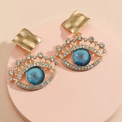 Gouden Vintage Oorhangers met Boze Oog - Nerina