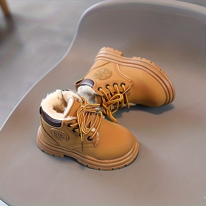 Waterdichte fleece-herfstlaarzen voor jongens – met warme voering & profielzool