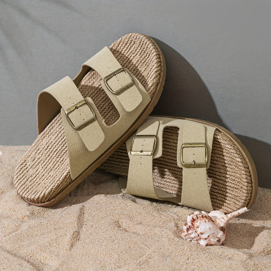 Stijlvolle heren zomer-slippers met verstelbare banden - GripStep
