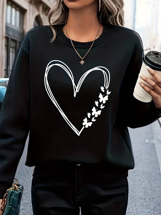 Dames Sweater met Hartprint – Bonny
