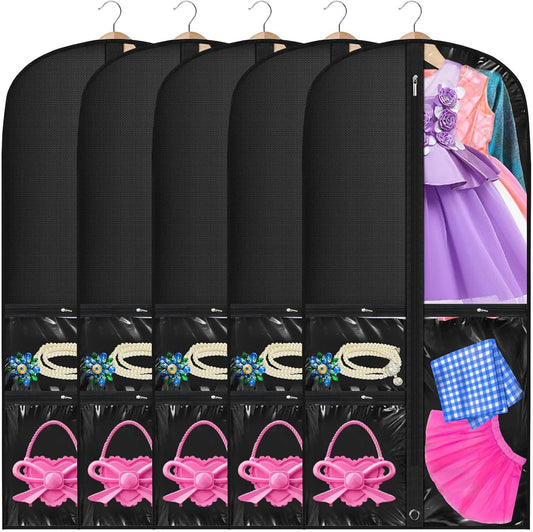 Dans- en Kostuum Hoes Set – 5-Pack met Transparante Hoezen & Vouwlus